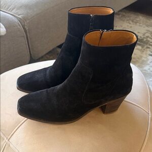Rag & Bone Black Suede Chelsea Square Toe Ankle Booties - Excellent condition